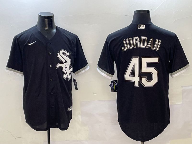 Men Chicago White Sox #45 Jordan Black Game 2025 Nike MLB Jersey style 2